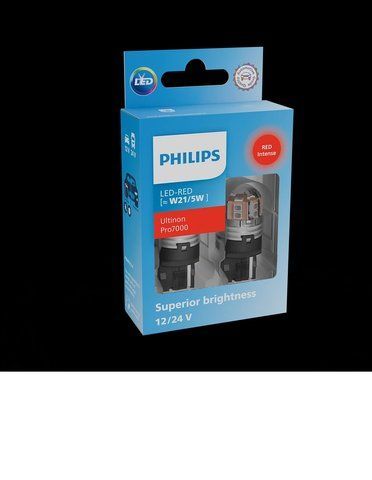 Комплект світлодіодних автоламп W21/5W LED 12/24V 2.6-0.9/3.3-1.5W W3X16D / LED-RED ULTINON PRO7000 / ЧЕРВОНИЙ / 2ШТ. BLISTER 11066RU70X2 фото товара