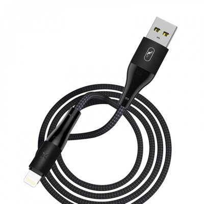 Кабель SkyDolphin S49L LED Aluminium Alloy USB - Lightning (M/M), 1 м, Black (USB-000567) USB-000567 фото