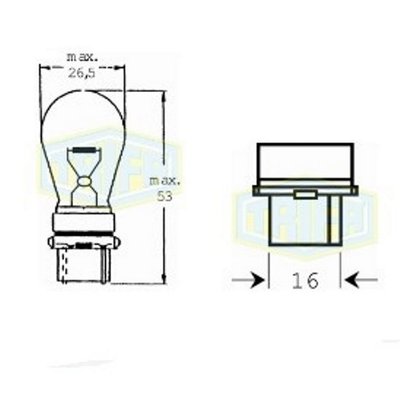 Лампа автомобільна Лампа для стоп-сигнала та проблискових маячків Trifa 12V 27W W2,5x16q (00327) 00327 фото