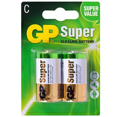 Батарейка GP SUPER ALKALINE 1.5V 14A-U2 щелочная, LR14, С (4891199000010) 4891199000010 фото