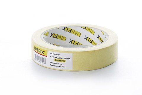 Стрічка клейка малярна MR-7520472P преміум 25мм*40м UNIFIX MR-7520472P фото товару