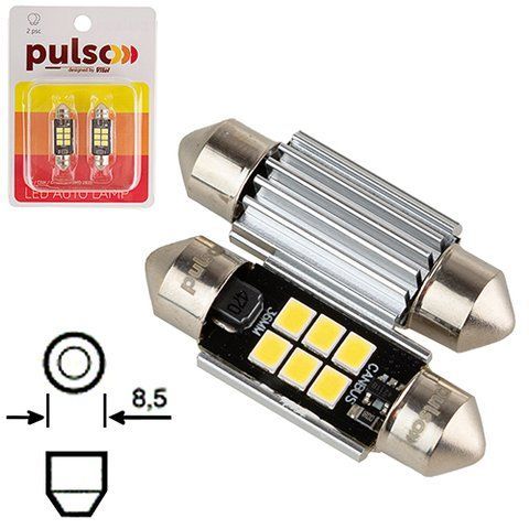 Лампа PULSO/софитная/LED C5W /36мм/CANBUS/9SMD-2835/12v/2,9W/315lm White (LP-36C5W) LP-36C5W фото товара