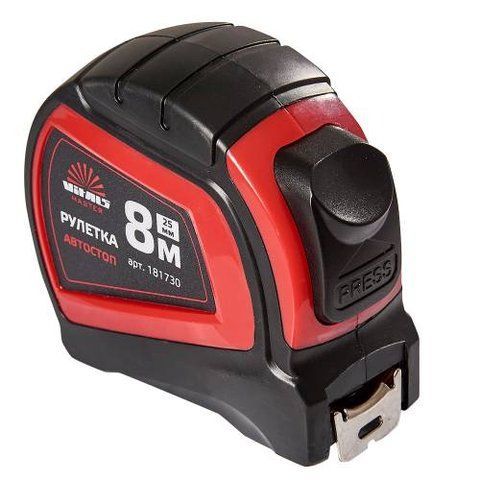 Рулетка 8 м &times; 25 мм автостоп Vitals Master 181730 фото товара