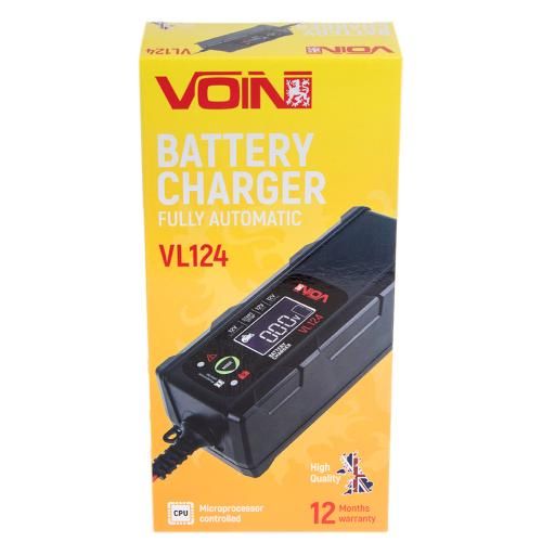 Зарядний пристрій VOIN VL-124 12V/4A/3-120AHR/LCD/Iмпульсний (VL-124) VL-124 фото