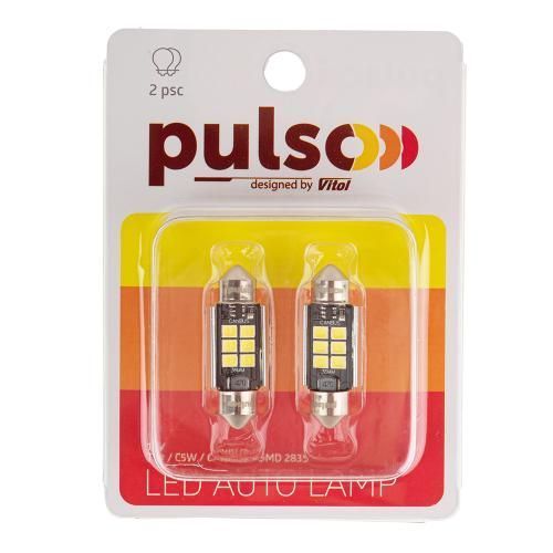 Лампа PULSO/софітні/LED C5W/36мм/CANBUS/9SMD-2835/12v/2,9W/315lm White (LP-36C5W) LP-36C5W фото товару