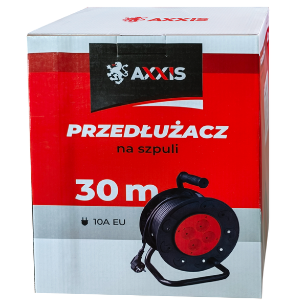 Подовжувач на котушці Axxis 30 м із перетином дроту 3х1,5 кв. мм (ax-1275) ax-1275 фото товару