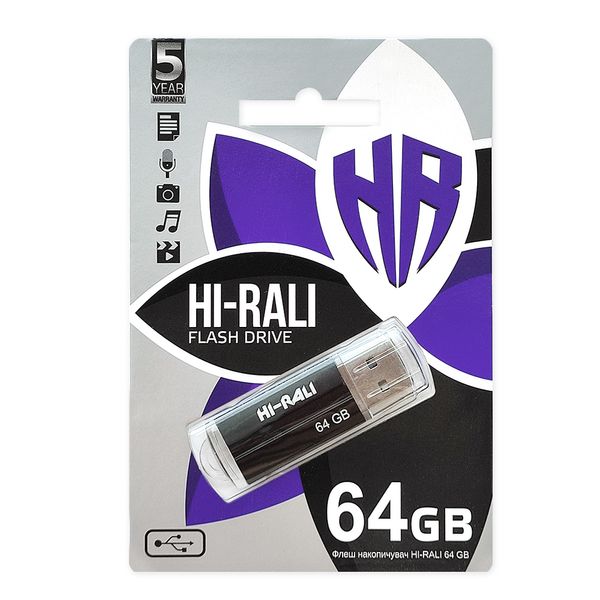 Флеш-накопичувач USB 64GB Hi-Rali Corsair Series Black (HI-64GBCORBK) HI-64GBCORBK фото