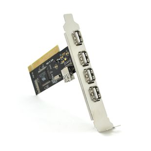 Контролер PCI=> USB 2.0, 4 + 1port (NEC chipset), BOX YT-C-PCI=>5*USB фото