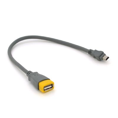 Кабель USB 2.0 AF / Mini-B OTG, 0.3m, сірий, Q300 YT-C/AF-0.3MnBl фото