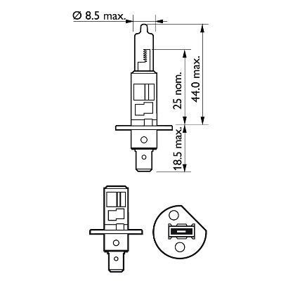 Автолампа галогенова H1 12V 55W P14,5S / VISIONPLUS - НА 60% ЗБІЛЬШЕНИЙ СВІТЛОВИЙ ПОТІК / 2ШТ. BOX 12258VPS2 фото товара