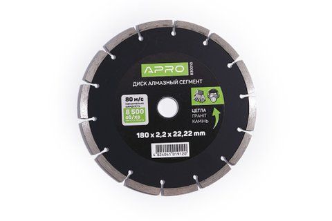 Диск отрезной по бетону 230х2,4х22,22мм (22-24%) Сегмент APRO 830011 фото товара