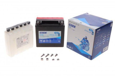 Акумулятор 12Ah-12v Exide AGM (150х87х145), R, EN200 ETX14L-BS фото товару