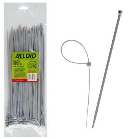 Хомут пластиковый Alloid 4.8 х 250 100шт/уп серый PC-48250 G фото товара