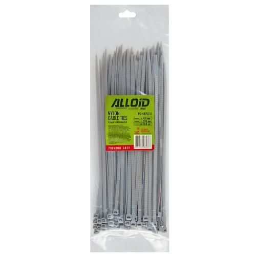 Хомут пластиковый Alloid 4.8 х 250 100шт/уп серый PC-48250 G фото товара