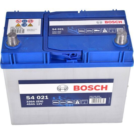 Акумулятор BOSCH 45Ah 12V S4021 R EN330 Азія 0092S40210 фото товару