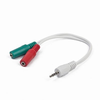 Аудіо-кабель Cablexpert 3.5 мм - 2х3.5 мм (M/F), 0.2 м, White (CCA-417W) CCA-417W фото