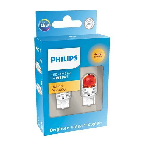 Автолампа світлодіодна WY21W LED 12V 1.75W W3X16D / LED AMBER ULTINON PRO6000 / ЯНТАРНИЙ-ЖОВТИЙ / 2ШТ. BLISTER 11065AU60X2 фото товара