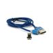 Магнітний кабель Ninja USB 2.0 / Lighting, 1m, 2А, індикатор заряду, тканинна оплетка, броньований, знімач, Blue, Blister-Box YT-NAMC-L/B фото 2